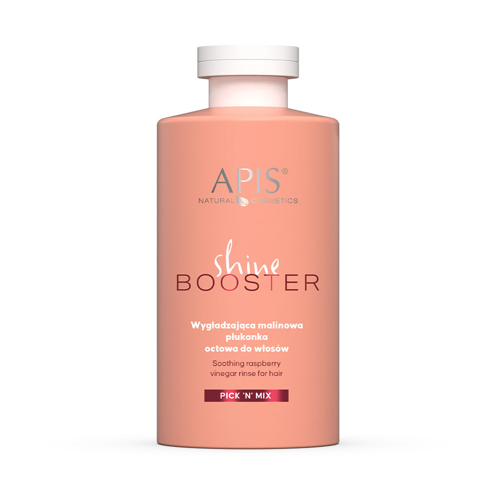 Apis Pick'N'Mix Shine Booster Soothing Raspberry Vinegar Rinse for Fizzy Dry Rough Hair 300ml Apis