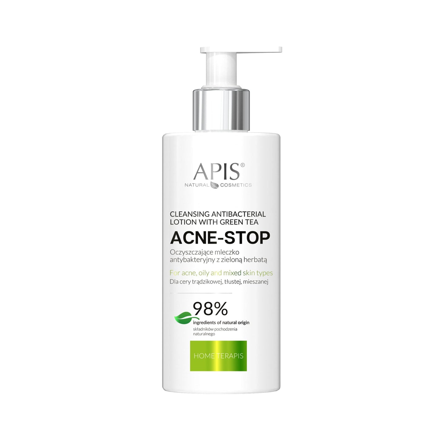 Apis Acne Stop Cleansing Antibacterial Lotion with Green Tea 300ml Apis