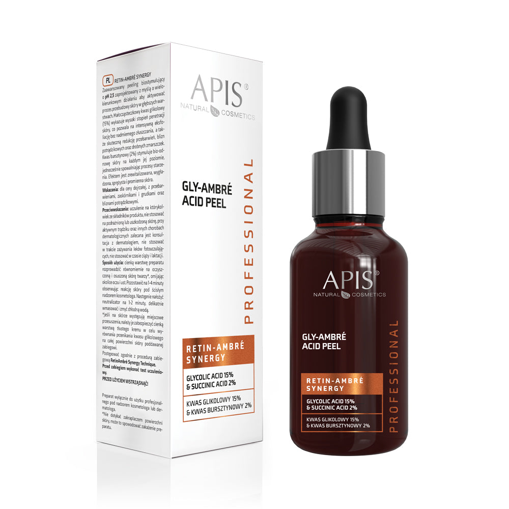 Apis Professional Retin Ambre Synergy Gly-Ambre Acid Peel with 15% Glycolic Acid & 2% Succinic Acid 30ml Apis