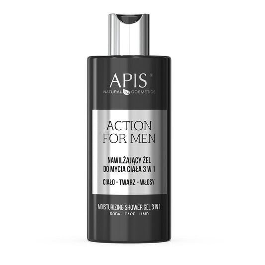 Apis Action for Men 3in1 Moisturising Body Shower Gel 300ml Apis