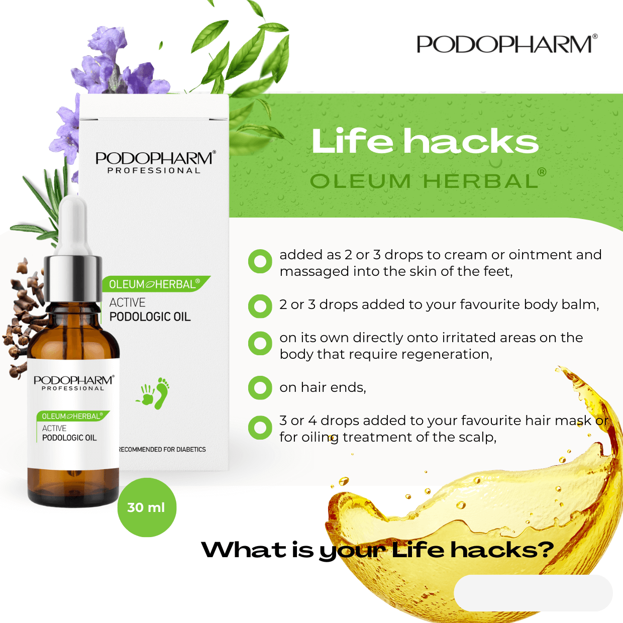 Podopharm Oleum Herbal Active Podologic Oil 30ml Podopharm