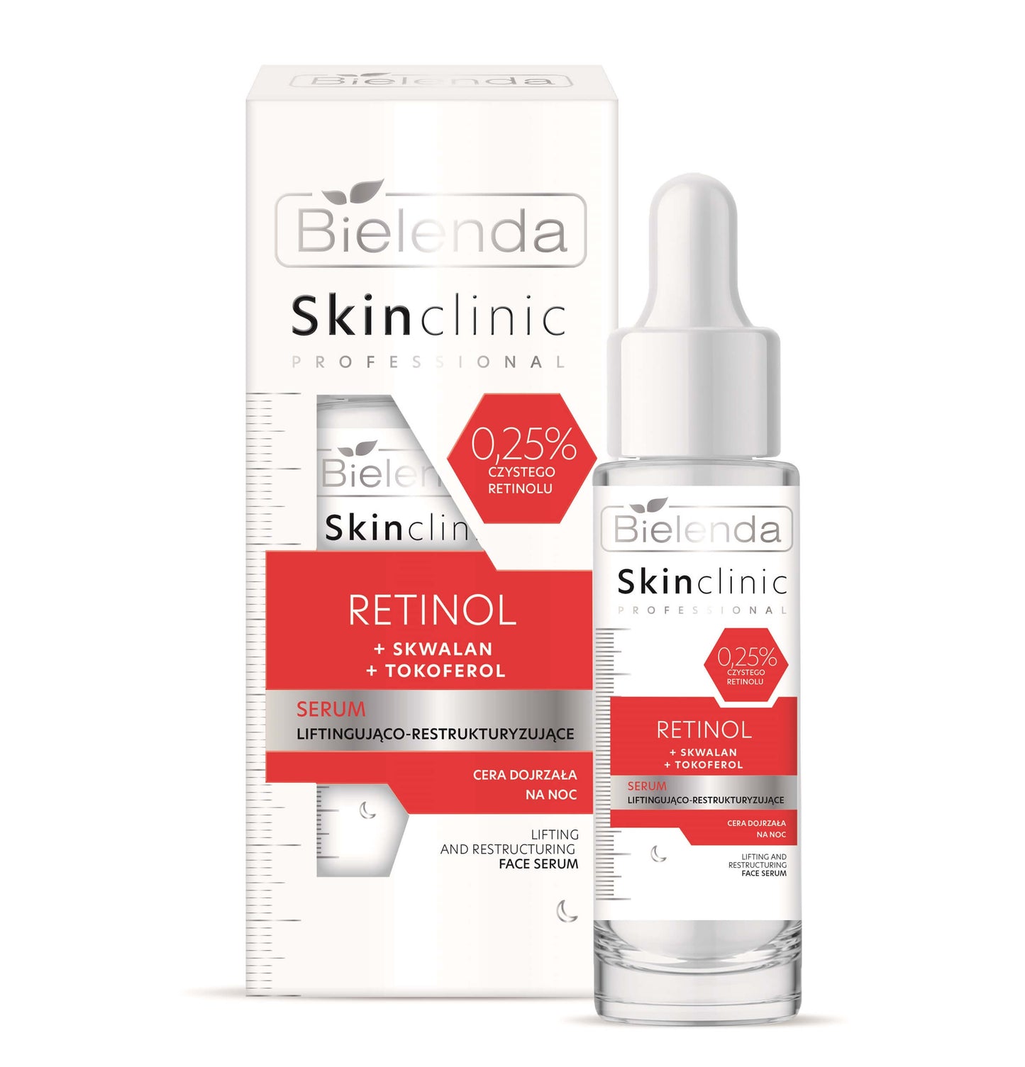 Bielenda Skin Clinic Professional Retinol Lifting And Restructuring Night Serum 30ml/ Expiry-30/09/2026 Bielenda