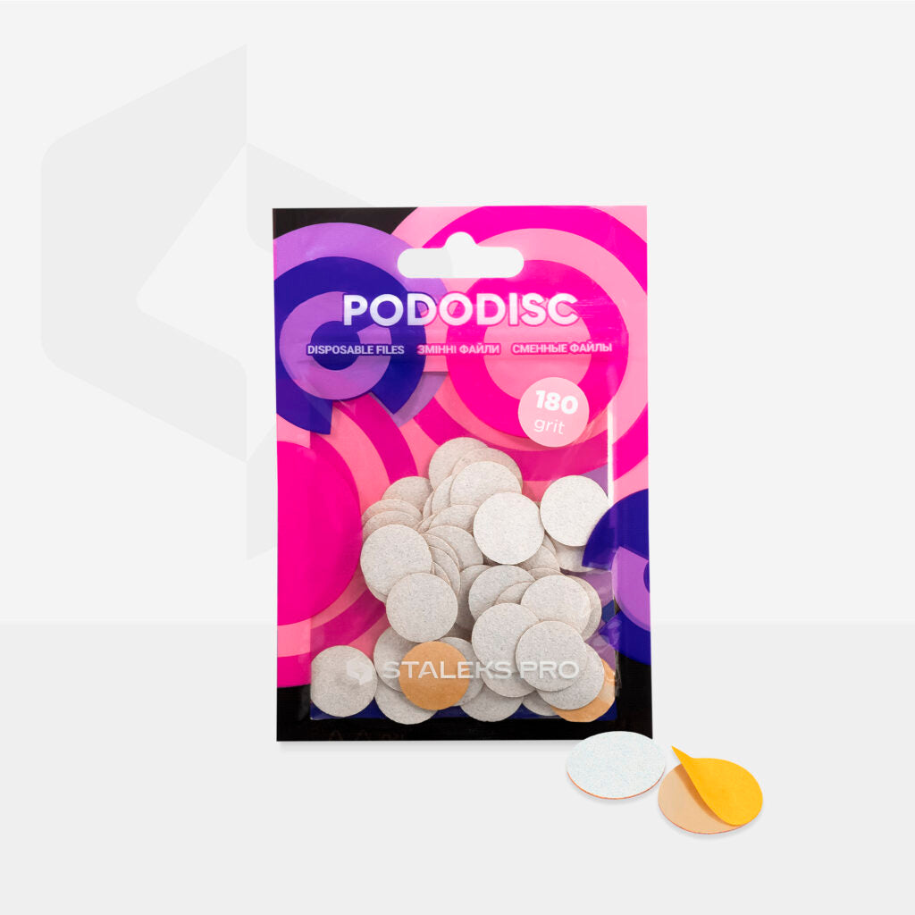 White refill pads for pedicure disc Pododisc Staleks Pro S, 180 grit (50 pc) Staleks