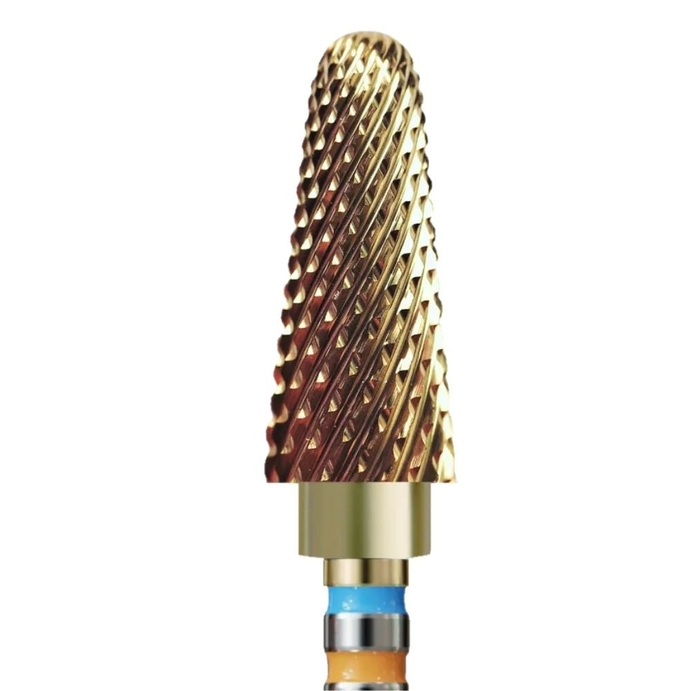 IQ Nails Duo Tungsten Carbide Nail Drill Bit Cone 2in1 Gold Nano Coating 2.35mm ZRN-201RLX HP.060 IQ Nails