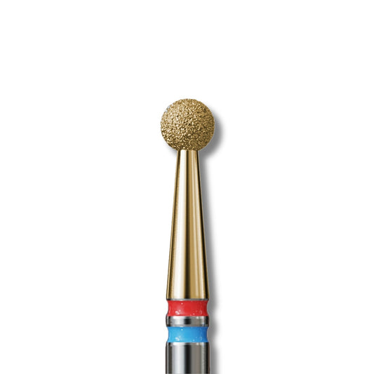IQ Nails Diamond DuoFrez Nail Drill Bit Smart Gold Line Ball Shape Fine Standard Grit ZRN Coating 001.FM.025Z IQ Nails