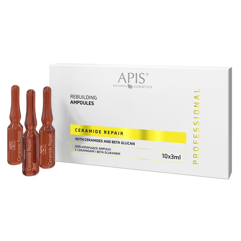 Apis Professional Ceramide Repair Rebuilding Ampoules with Ceramides and Beta Glucan 10x3ml Apis