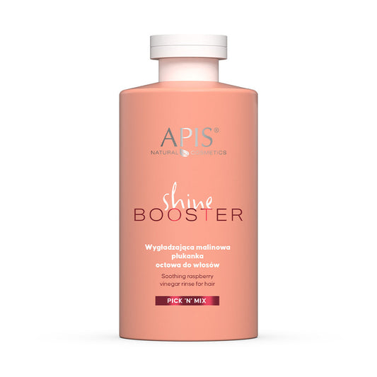 Apis Pick'N'Mix Shine Booster Soothing Raspberry Vinegar Rinse for Fizzy Dry Rough Hair 300ml Apis