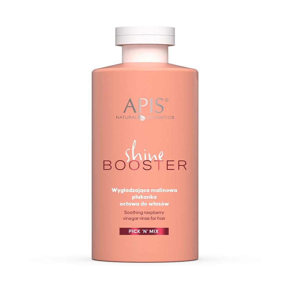 Apis Pick'N'Mix Shine Booster Soothing Raspberry Vinegar Rinse for Fizzy Dry Rough Hair 300ml Apis