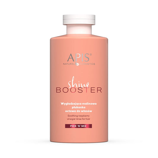 Apis Pick'N'Mix Shine Booster Soothing Raspberry Vinegar Rinse for Fizzy Dry Rough Hair 300ml Apis