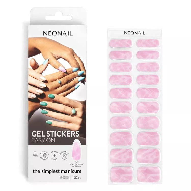 NeoNail UV/LED Nail Gel Sticker Easy On M13 Hybrid Nail Polish – Marble Nails 20pcs Neonail
