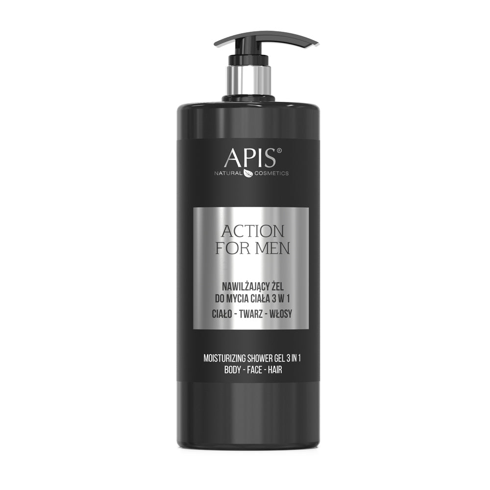 Apis Action for Men 3in1 Moisturising Body Shower Gel 1000ml Apis