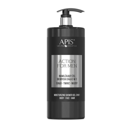 Apis Action for Men 3in1 Moisturising Body Shower Gel 1000ml Apis
