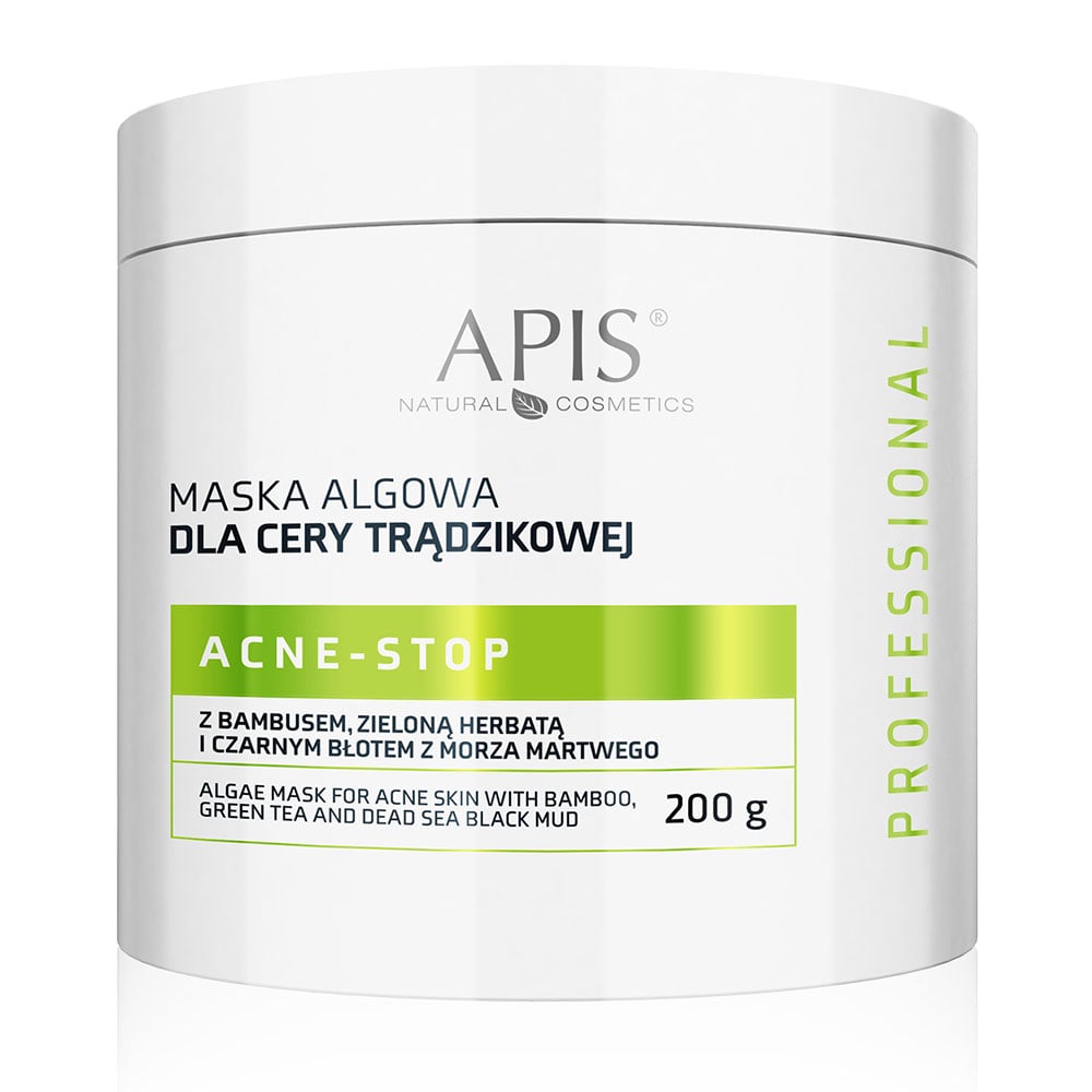 Apis Professional Acne Stop Algae Mask with Bamboo Green Tea and Dead Sea Black Mud 200g Apis