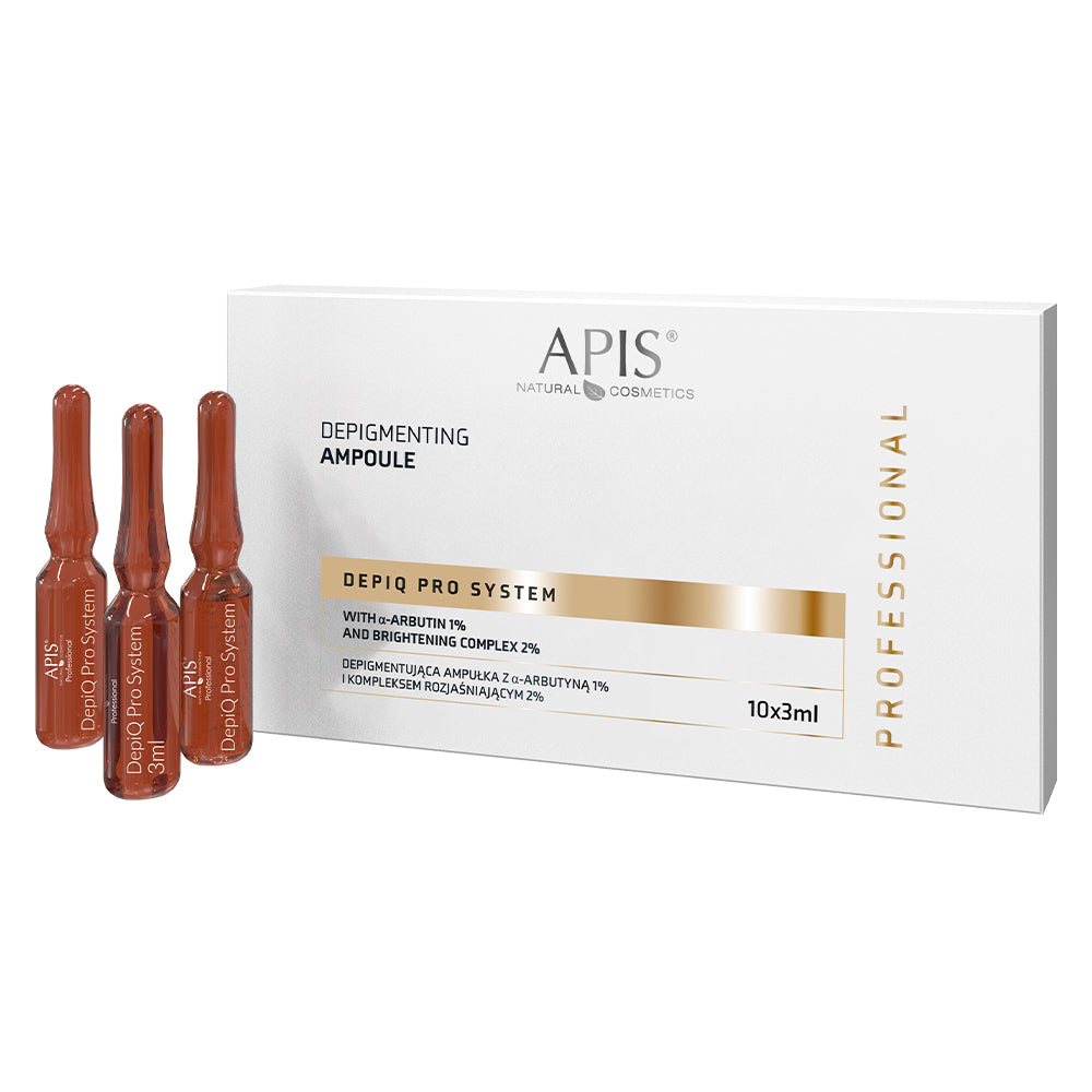 Apis Professional DepiQ Pro System Depigmentic Ampoule with 1% Alpha-Arbutin & 2% Brightening Complex 10x3ml Apis