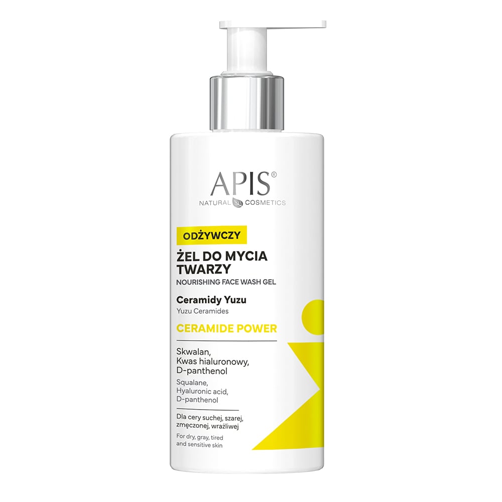 Apis Ceramide Power Nourising Face Wash Gel for Dry Grey and Tired Skin 300ml Apis