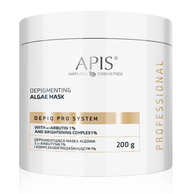 Apis Professional DepiQ Pro System Depigmenting Algae Mask with 1% α-arbutrin and 1% Brightening Complex 200g Apis