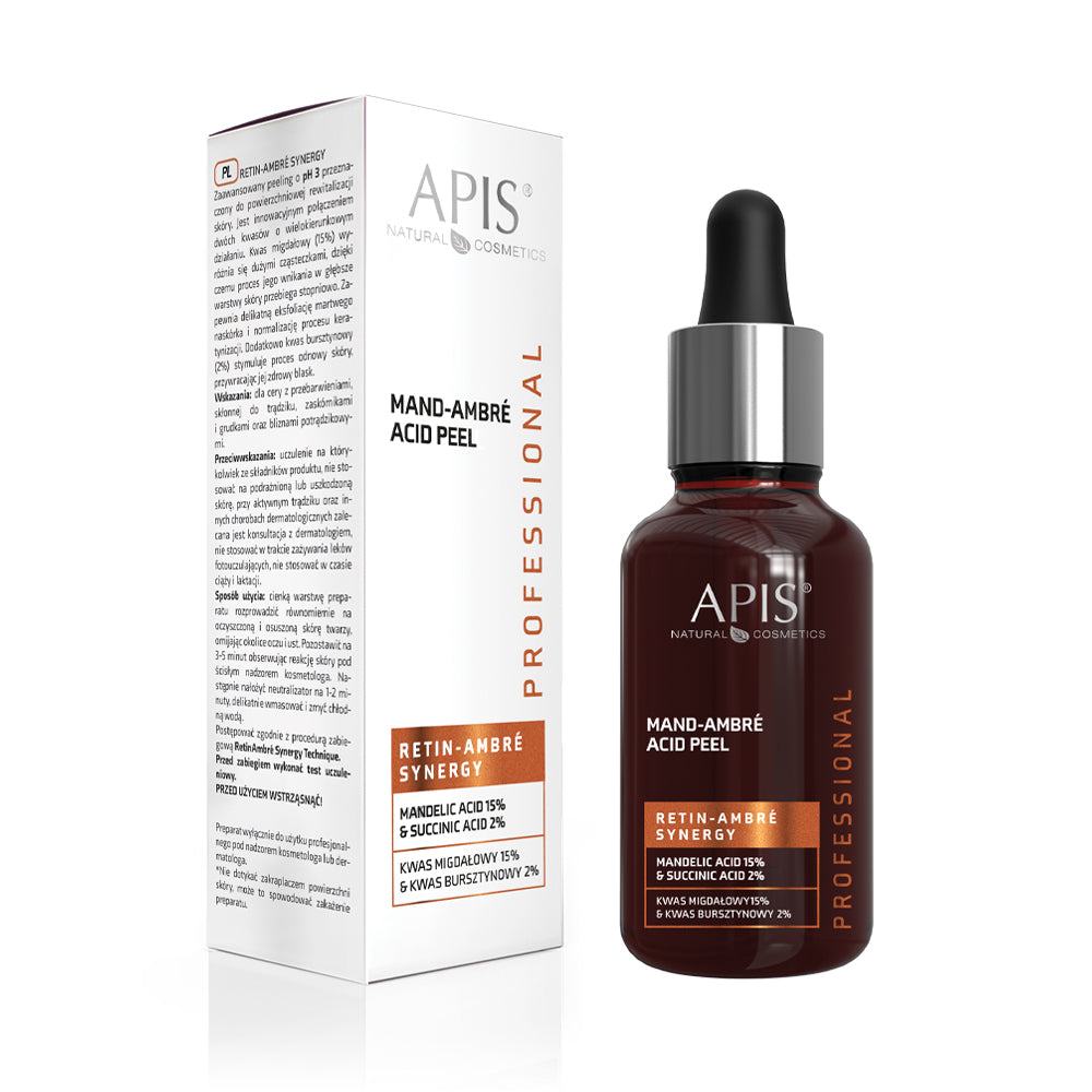 Apis Professional retin Ambre Synergy Mand- Ambre Acid Peel with 15% Mandelic Acid & 2% Succinic Acid 30ml Apis