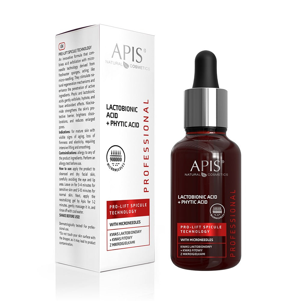 Apis Professional Pro-Lift Spicule Technology Lactobionnic Acid+ Phytic Acid with Microneedles 30ml Apis