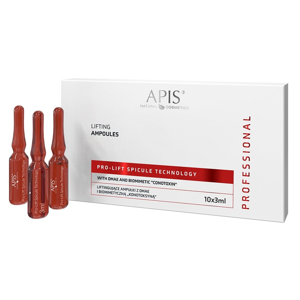 Apis Professional Pro-Lift Spicule Technology Lifting Ampoules with DMAE and Conotoxin 10x3ml Apis