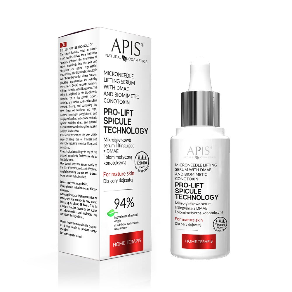 Apis Professional Pro Lift Spicule Technology Lifting Serum with Microneedles, DMAE and Biommetic Conotoxin 30ml Apis