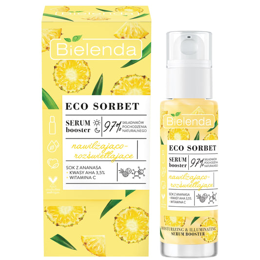 Bielenda Eco Sorbet Pineapple Moisturising Brightening Serum Booster 30ml/ Expiry-31/10/2026 Bielenda