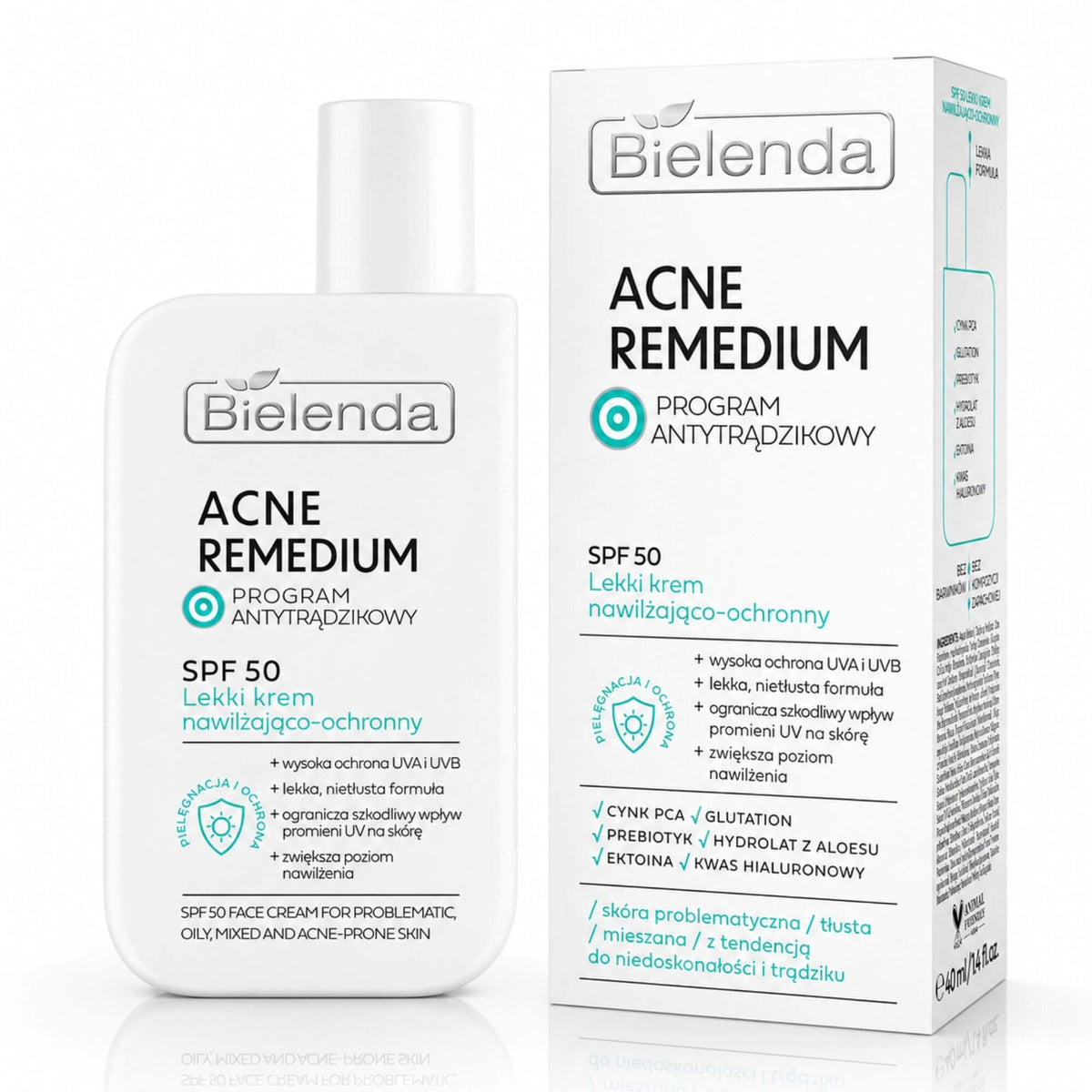 Bielenda Acne Remedium SPF 50 Light Moisturizing and Protective Cream 40ml Bielenda