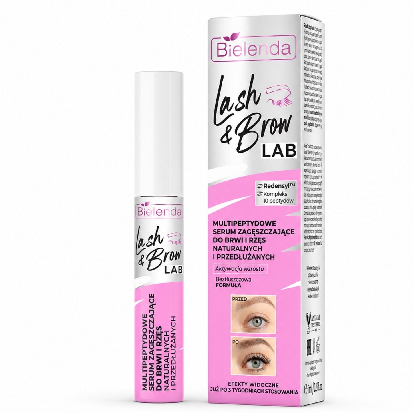 BIELENDA Lash & Brow Lab Multi-Peptide Thickening Serum for Natural & Extended Lashes and Brows 5ml Bielenda