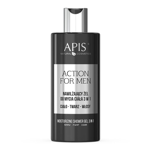 Apis Action for Men 3in1 Moisturising Body Shower Gel 500ml Apis