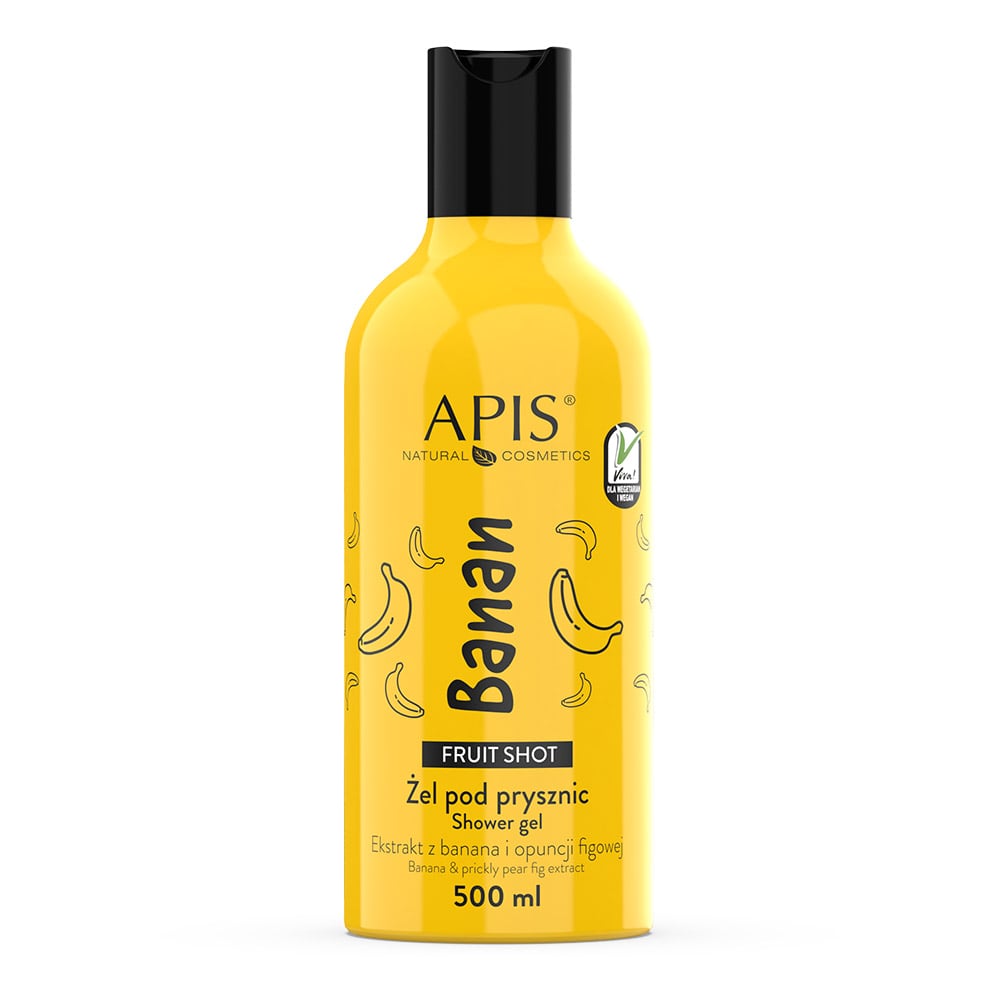 Apis Fruit Shot Banana Shower Gel 100% Vegan Formula 500ml Apis