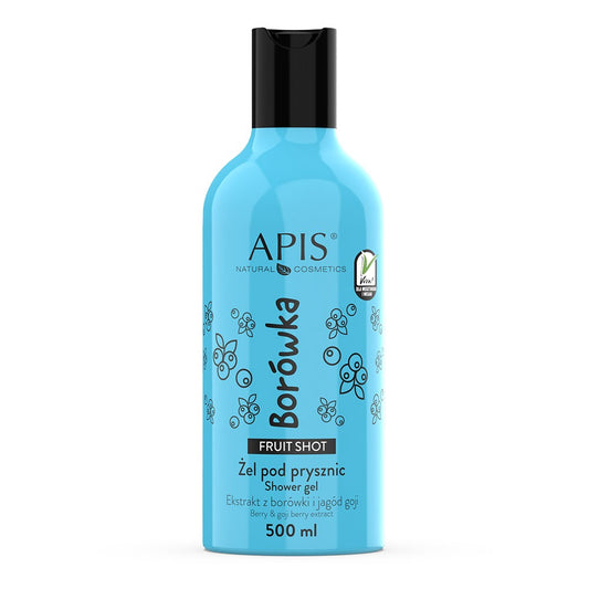 Apis Fruit Shot Berry and Goji Berry Extract Shower Gel with 100% Vegan Formula 500ml Apis