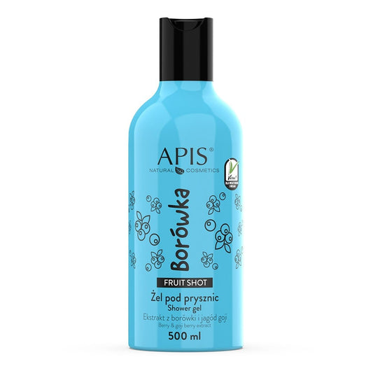 Apis Fruit Shot Berry and Goji Berry Extract Shower Gel with 100% Vegan Formula 500ml Apis