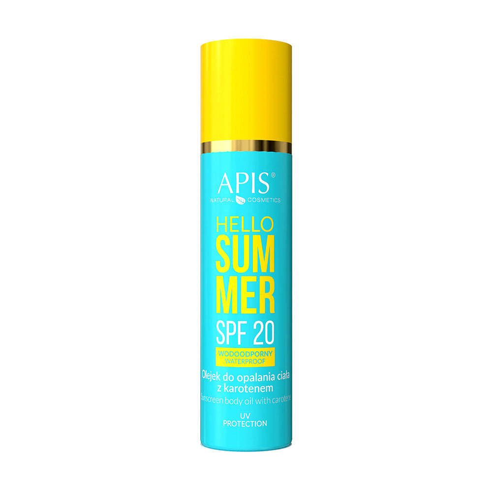 Apis Hello Summer Waterproof Activator SPF 20 Sunscreen Body Oil with Carotene 150ml - Expiry-11/06/2026 Apis