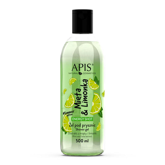 Apis Energy Shot Mint and Lime Shower Gel 500ml Apis
