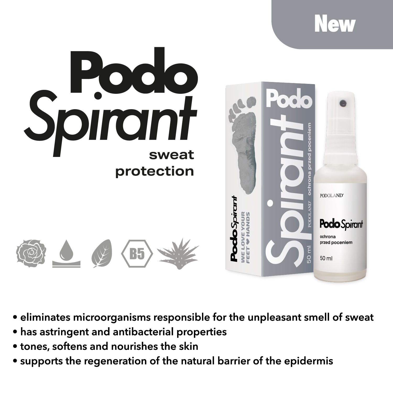 PodoSpirant - sweat protection 50ml - Trade  (10 pcs) Podoland