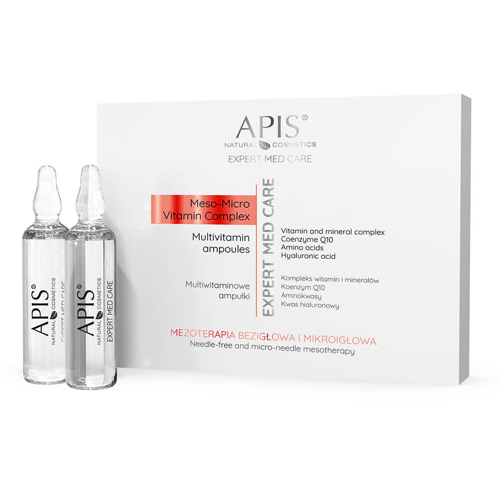 Apis Expert Med Multivitamin Ampoules For Comprehensive Skin Revitalisation In Mesotherapy and Microneedling 5x10ml Apis