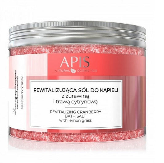 Apis Revitalizing Cranberry Bath Salt with Lemon Grass 650g Apis
