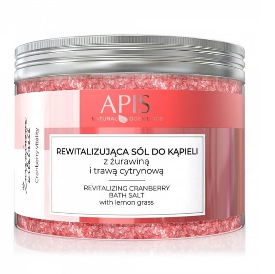 Apis Revitalizing Cranberry Bath Salt with Lemon Grass 650g Apis