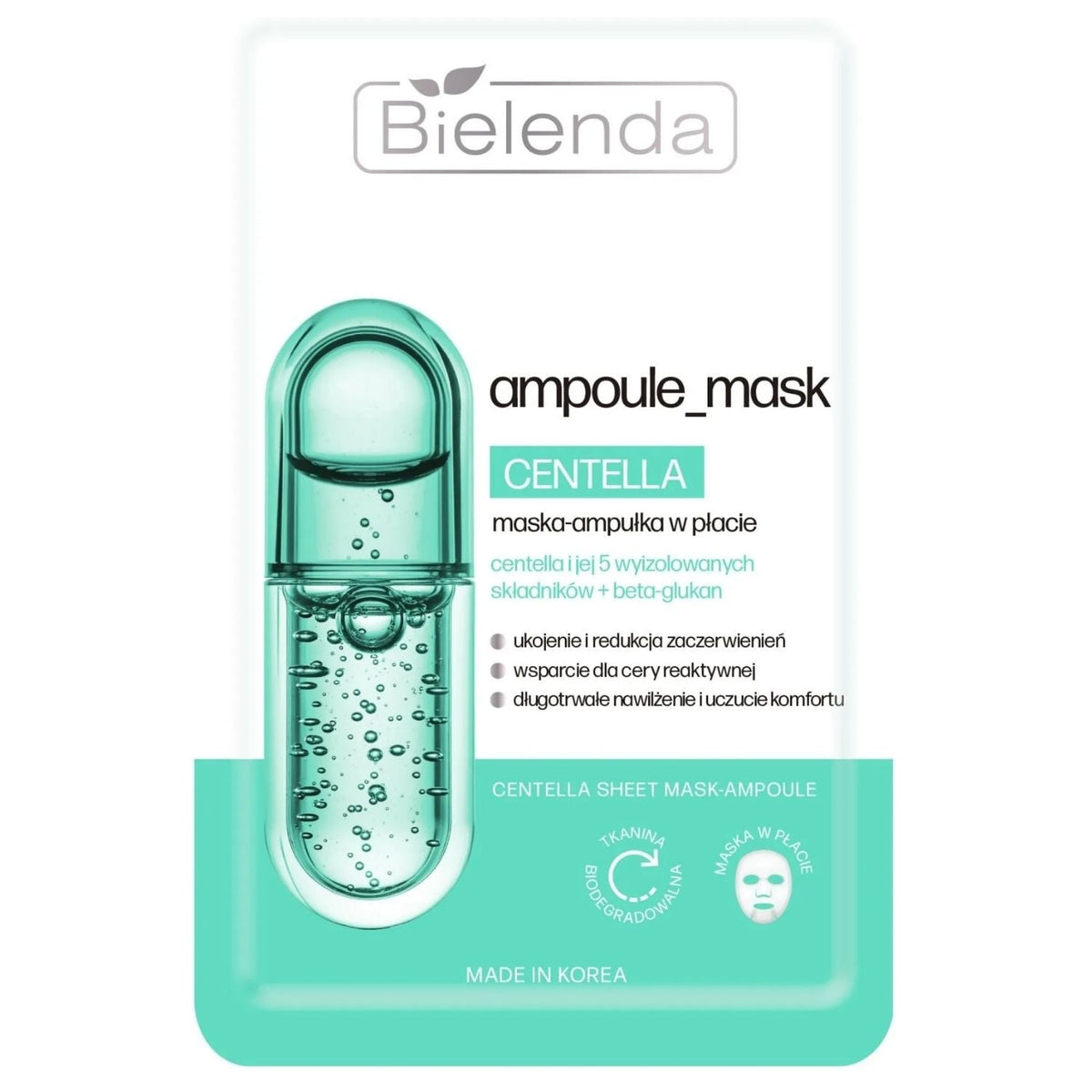 Bielenda Ampoule Mask Cantella Sheet Mask 1pc Bielenda