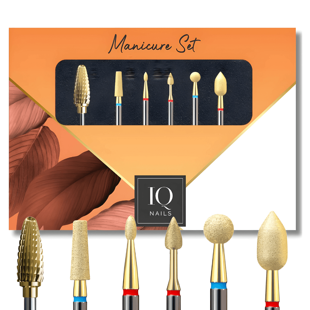 IQ Nails Expert Gold Power Set For Gel Polish Acrylic Cuticles Removal 6pcs IQ Nails