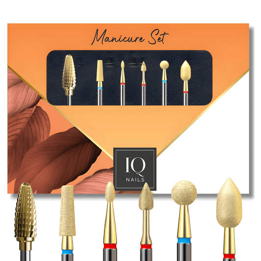IQ Nails Expert Gold Power Set For Gel Polish Acrylic Cuticles Removal 6pcs IQ Nails