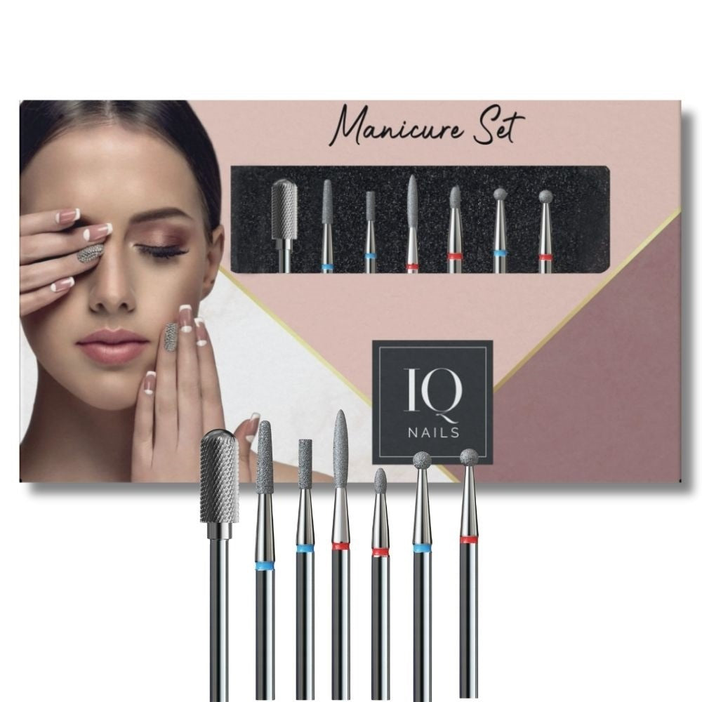 IQ Nails Professional Diamond & Carbide Nail Drill Bits MANI 5 Set 7pcs IQ Nails