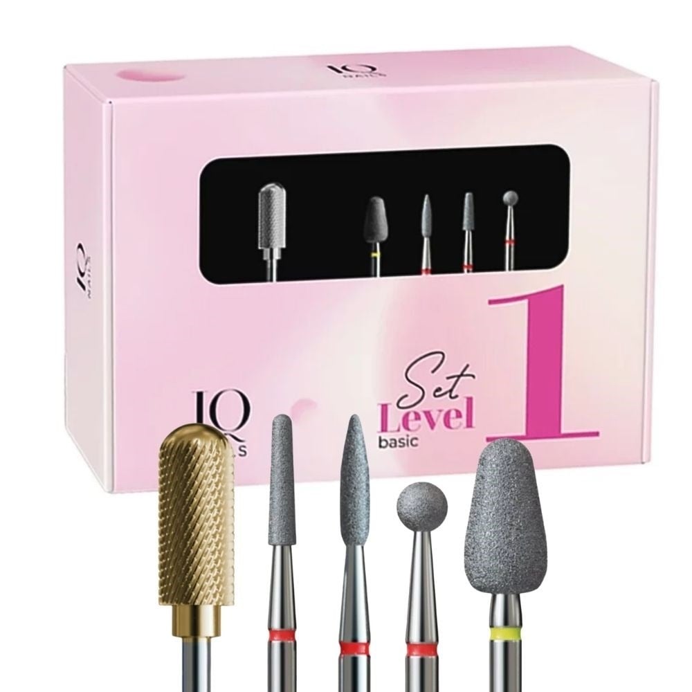 IQ Nails Level 1 Basic Nail Drill Bit Starter Set for Beginners 5pcs IQ Nails