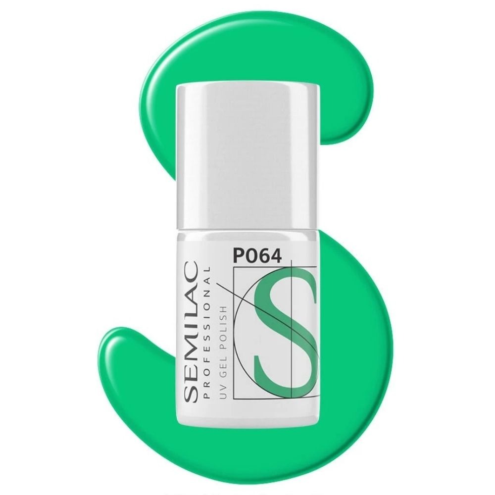 Semilac Professional UV/LED Soak Off Hybrid Nail Gel Polish - P064 Green Grass 7ml/Expiry-30/07/2026 Semilac