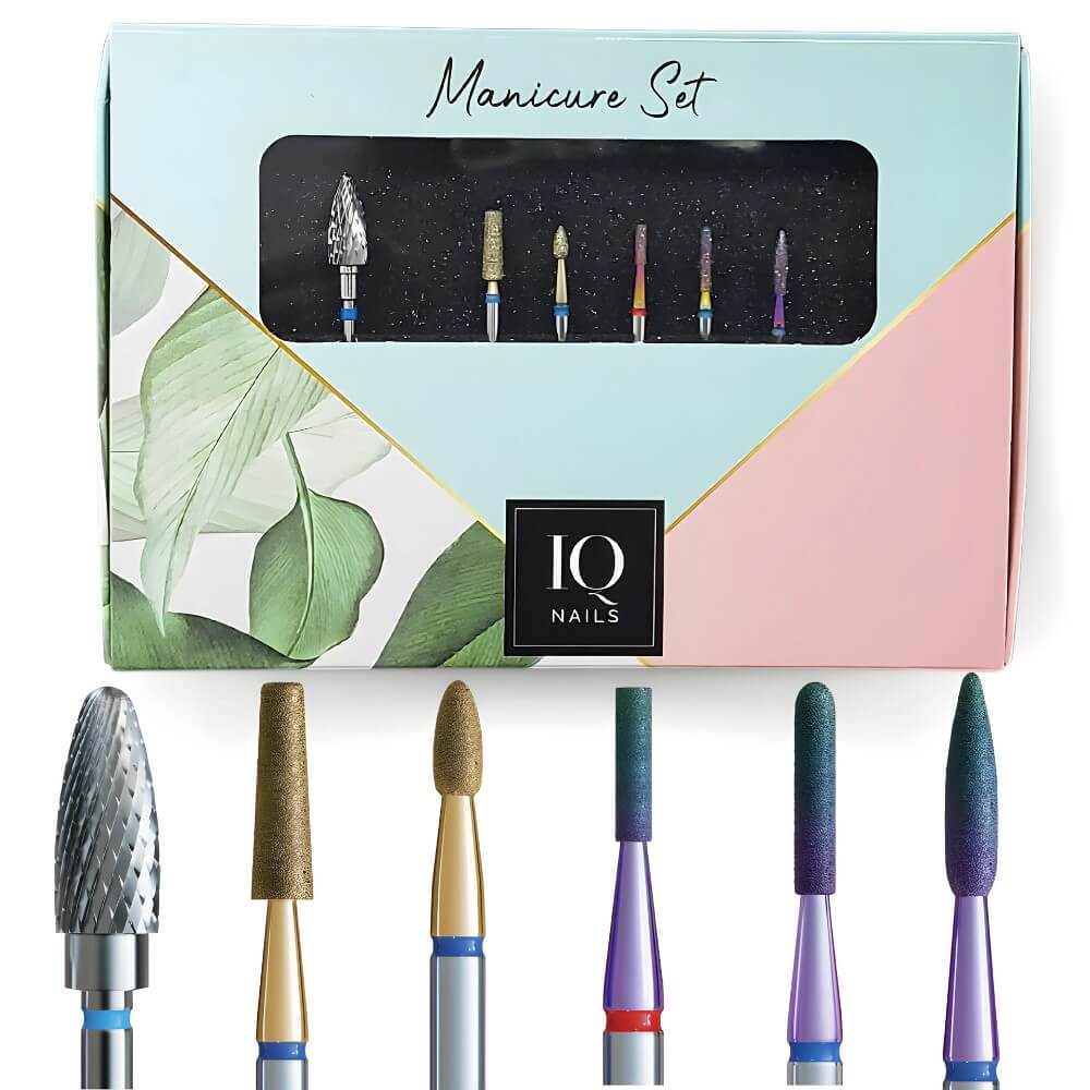 IQ Nails Expert Pro Set 6 Drill Bits For Gel Acrylic & Cuticles Removal 6 pcs IQ Nails