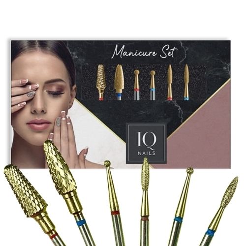 IQ Nails Gold Maxi Set Mani 17  For Gel Polish Acrylic Cuticles Removal 6pcs IQ Nails