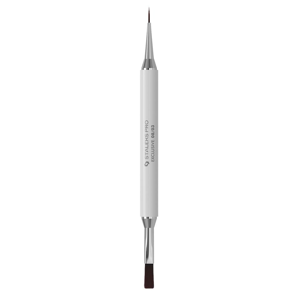 Staleks Exclusive  08/03 Double-ended Gel Brush 10 mm / liner 10 mm Staleks