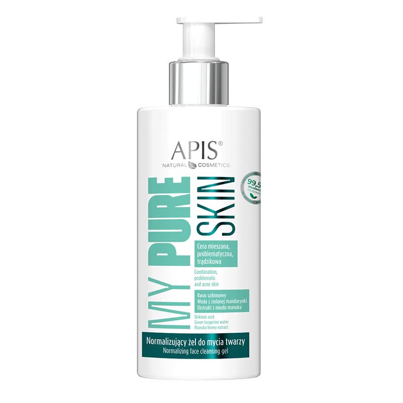 Apis My Pure Skin Cleanzing Wash Face Gel for Combination Problematic Acne Skin 300ml Apis