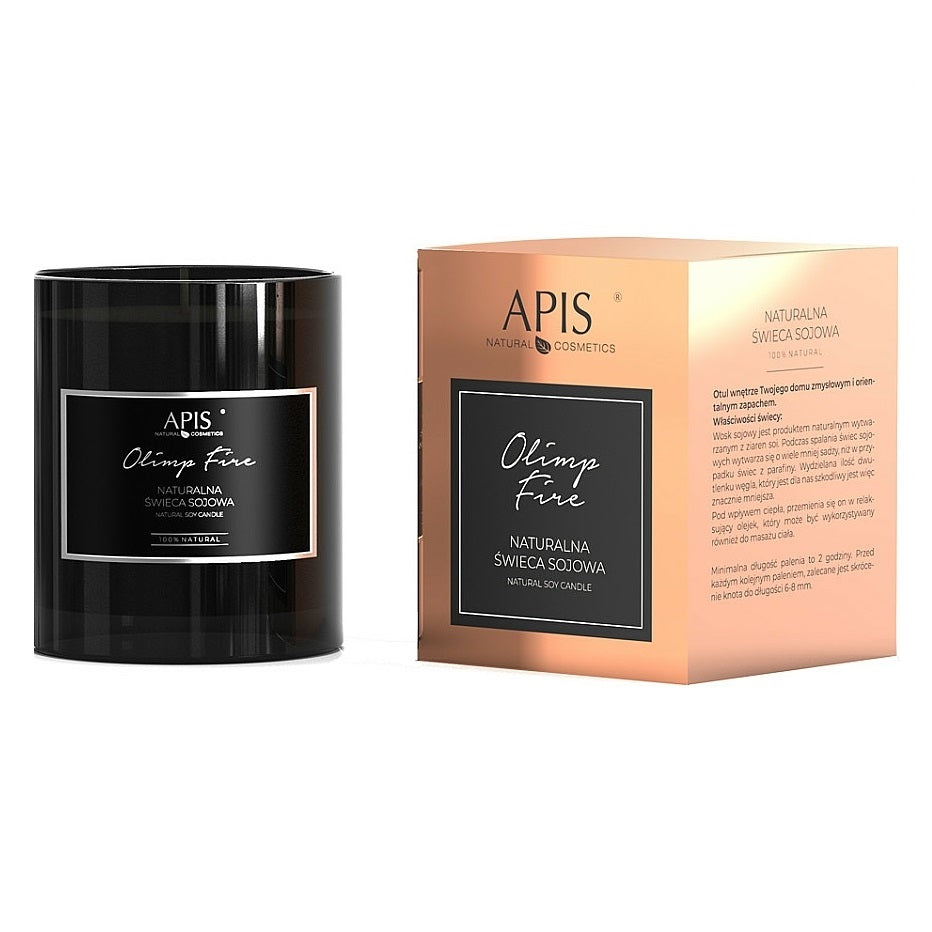 Apis Olimp Fire Natural Soy Candle Oriental Floral Fragrance 220g Apis