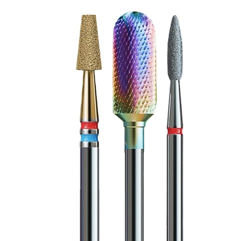 IQ Nails Rainbow Diamond and Carbide Nail Drill Bits 3pcs IQ Nails