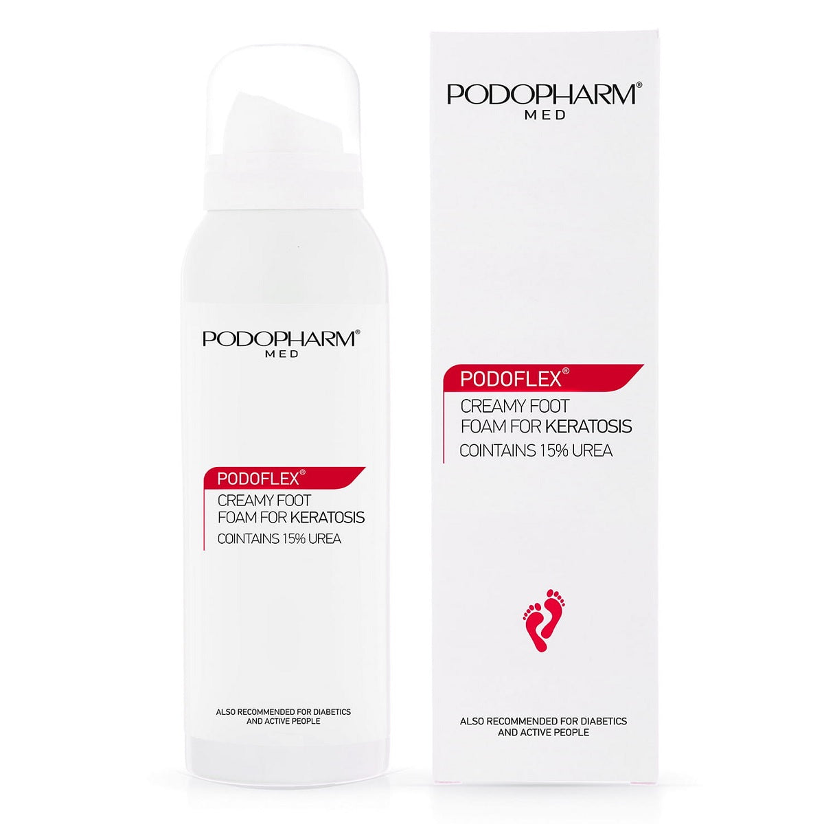 Podopharm Med Podoflex Foamy Foot Cream for Keratosis with 15% Urea 125ml Podopharm
